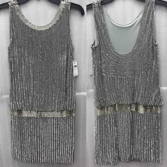 Adrianna Papell fully beaded low back dressy dress - Picture 6 of 16